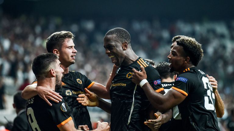 Willy Boly celebrates after his late winner