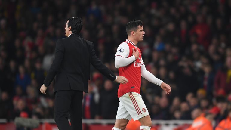 Xhaka is due in training on Tuesday ahead of facing Liverpool