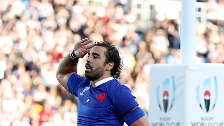 Yoann Huget was one of five try scorers for France in Fukuoka