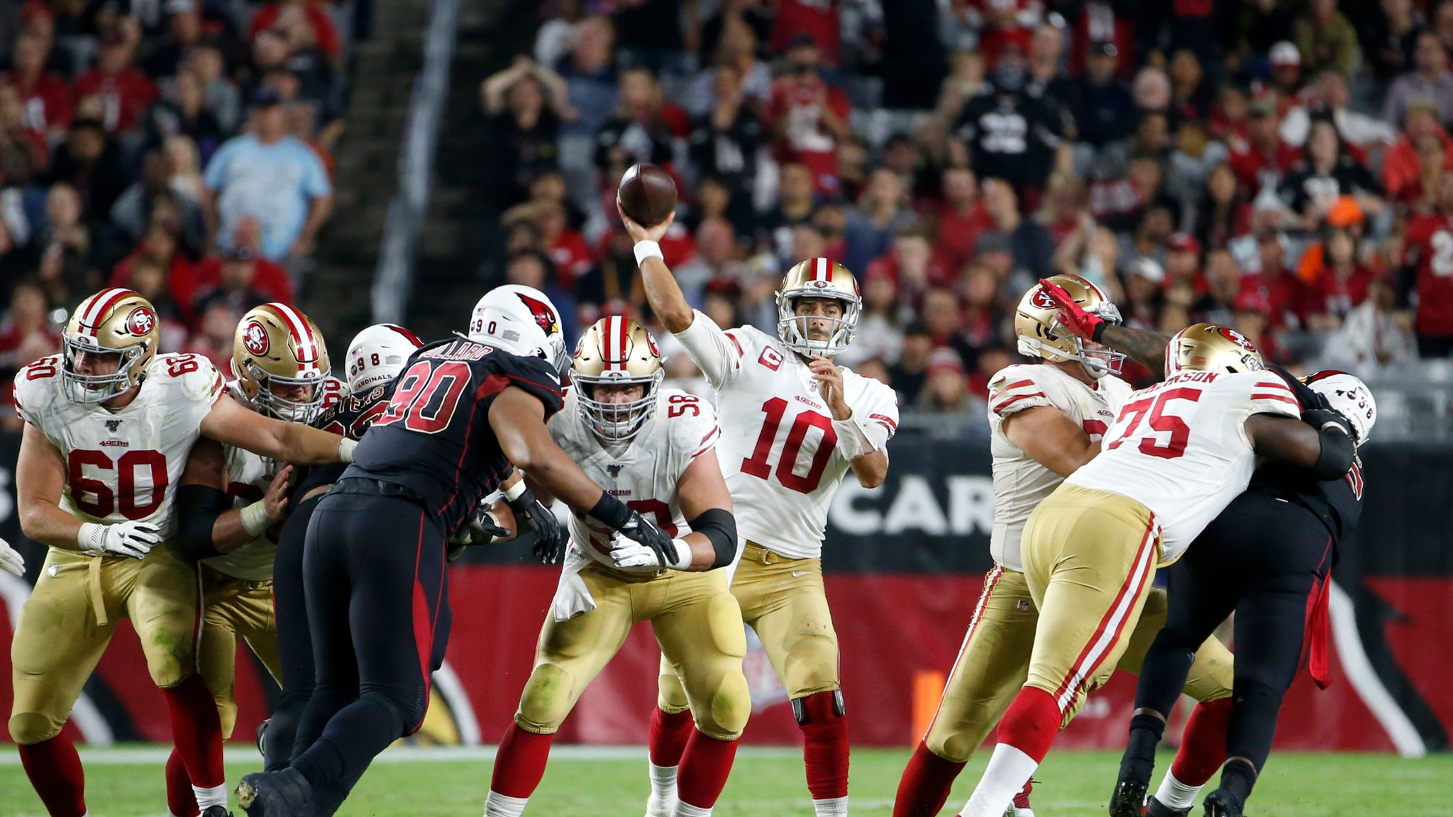 Jimmy Garoppolo throws 4 TD passes as 49ers crush Cardinals in