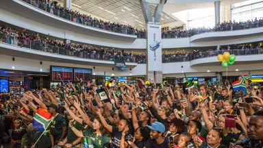 Fans flock to welcome home Springboks