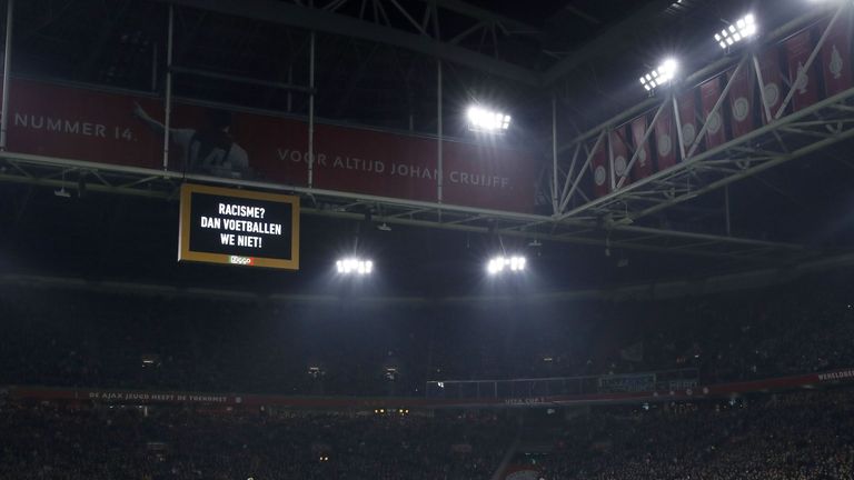 Ajax took part in protests against racism across Dutch football&#39;s top two divisons