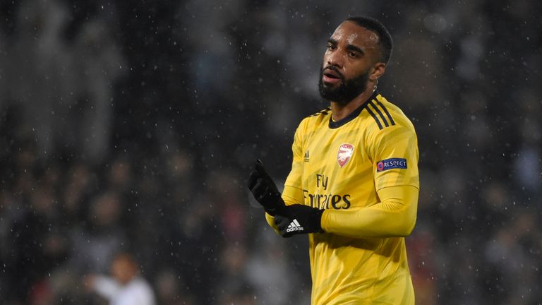 Alexandre Lacazette cuts a frustrated figure during Arsenal's draw in Portugal