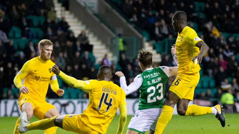 Hibs midfielder Scott Allan says he was fouled by Marvin Bartley against Livingston on Wednesday