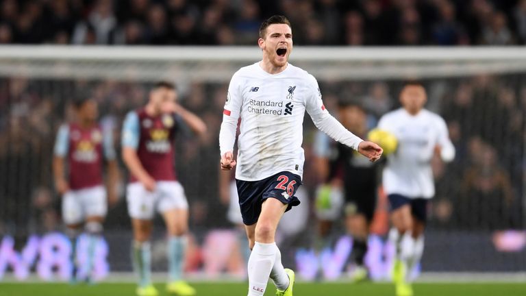 Andy Robertson celebrates his second-half equaliser