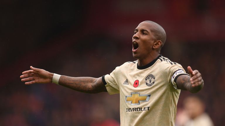 Ashley Young during the Premier League match between Bournemouth and Manchester United at the Vitality Stadium