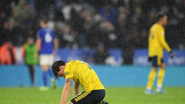 Bellerin is left deflated after Arsenal's 2-0 defeat at Leicester