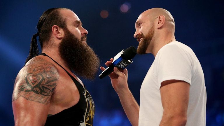 Tyson Fury talks to Braun Strowman on WWE SmackDown