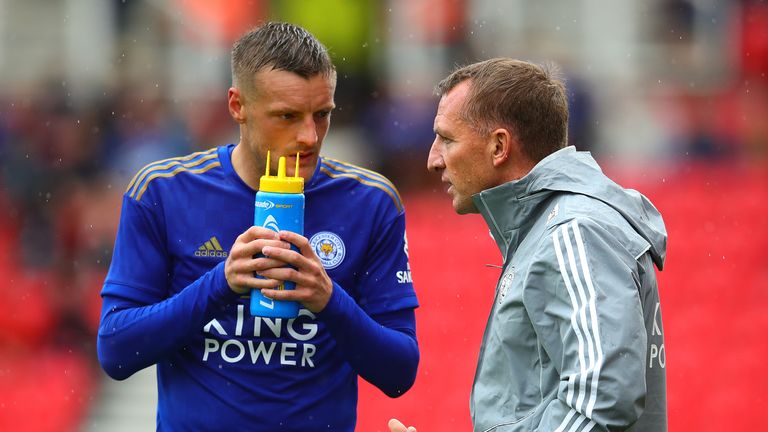 Jamie Vardy and Brendan Rodgers