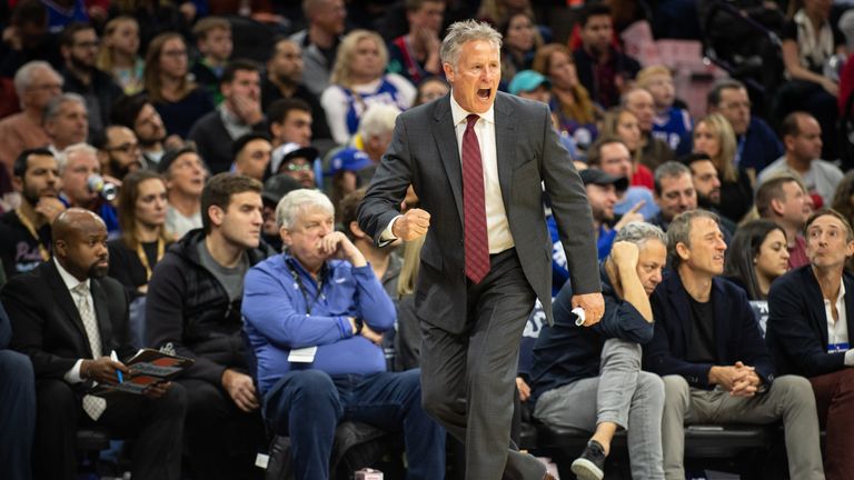 Philadelphia 76ers head coach Brett Brown