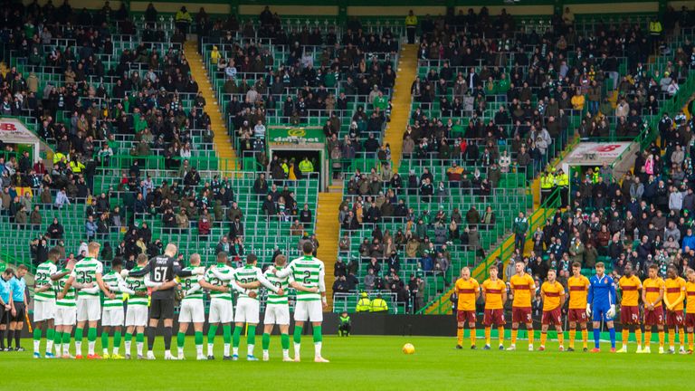 Celtic and Motherwell observe a minute's silence on Remembrance Sunday