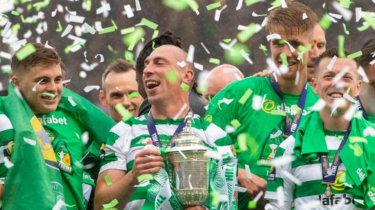 Celtic captain Scott Brown with the William Hill Scottish Cup