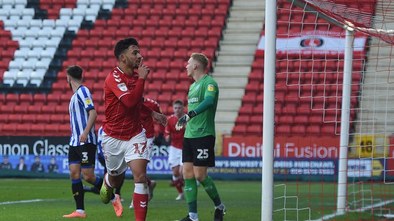 Charlton Athletic v Sheffield Wednesday - Sky Bet Championship - The Valley | Charlton Athletic's Macauley Bonne celebrates scoring his side's first goal of the game