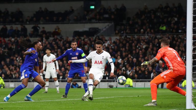 Dele Alli pulled a goal back for Spurs just before half-time
