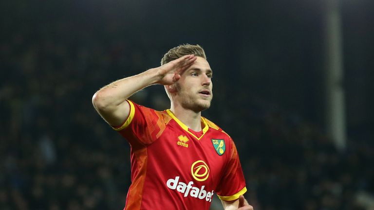 Dennis Srbeny of Norwich City celebrates after scoring his team's second goal