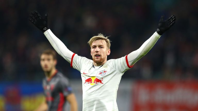 Emil Forsberg struck twice in stoppage-time as RB Leipzig snatched a 2-2 with Benfica