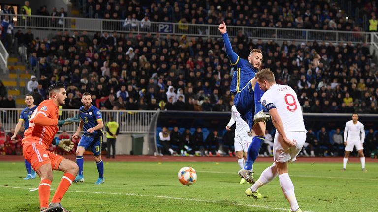 Harry Kane scored his 12th goal of the qualifying campaign at Kosovo