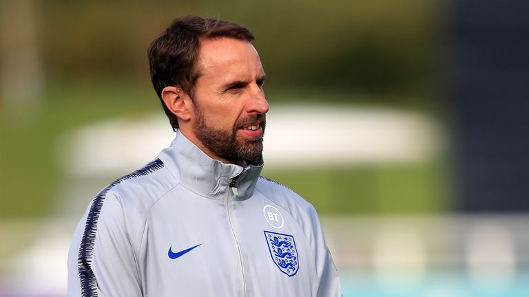 England manager Gareth Southgate during a training session at St George's Park