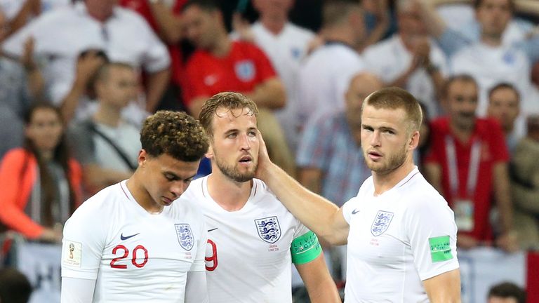 England's players look dejected after World Cup semi-final defeat against Crotia in 2018