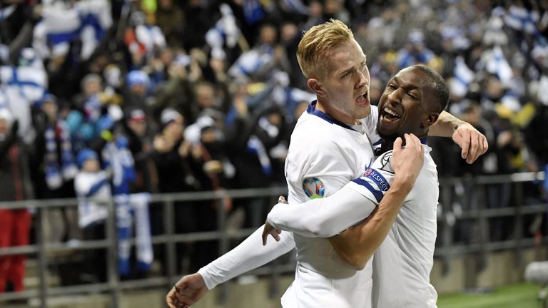 Jasse Tuominen opened the scoring for Finland against Liechtenstein 