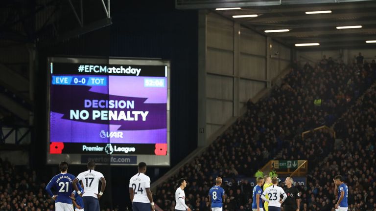 Handball is another hot VAR topic up for discussion. Everton's game against Tottenham provided another controversial moment