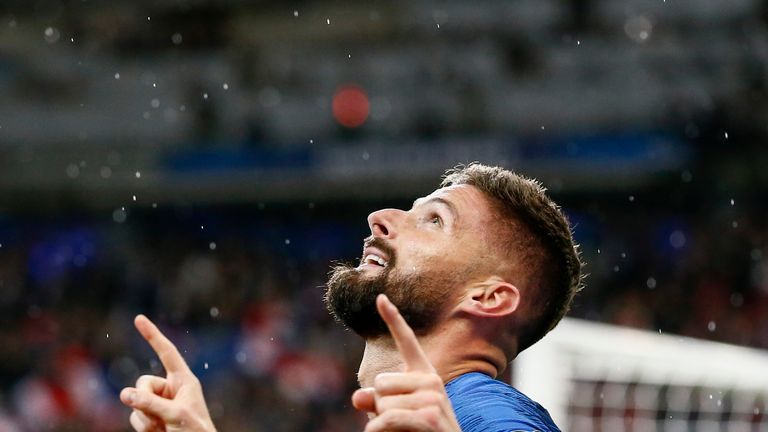 Olivier Giroud has been selected for France despite limited game time for Chelsea this season