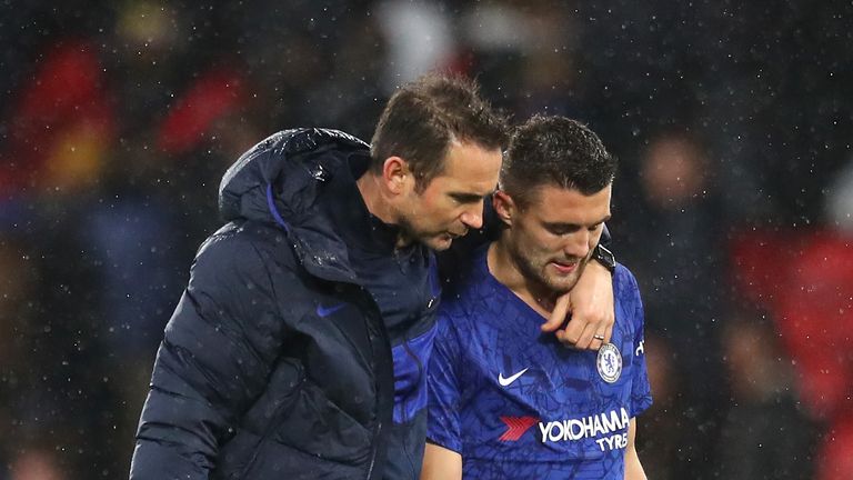 Frank Lampard speaks with Mateo Kovacic after his side's 2-1 win at Watford