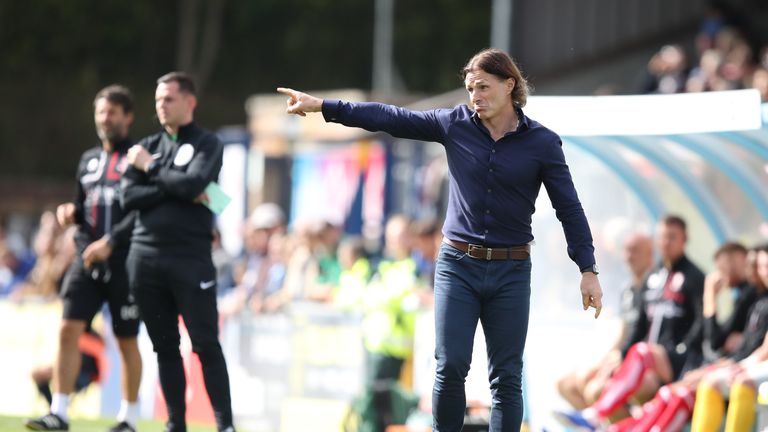 Wycombe Wanderers manager Gareth Ainsworth during the Sky Bet League One match at Adams Park, Wycombe. PA Photo. Picture date: Saturday September 7, 2019. See PA story SOCCER Wycombe. Photo credit should read: Andrew Matthews/PA Wire. RESTRICTIONS: EDITORIAL USE ONLY No use with unauthorised audio, video, data, fixture lists, club/league logos or "live" services. Online in-match use limited to 120 images, no video emulation. No use in betting, games or single club/league/player publications.           
