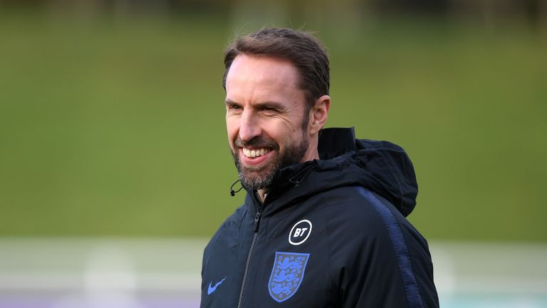 England manager Gareth Southgate during training at St George's Park