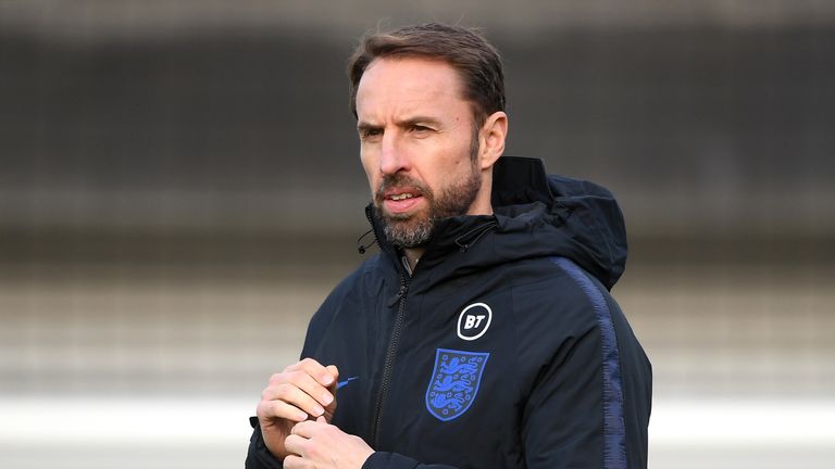 England manager Gareth Southgate during training at St George&#39;s Park