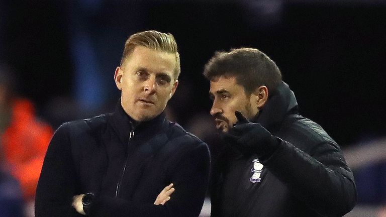 Garry Monk with then assistant Pep Clotet during his time as manager of Birmingham City