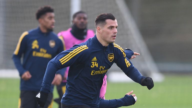 Granit Xhaka has been in training and is expected to start against Vitoria