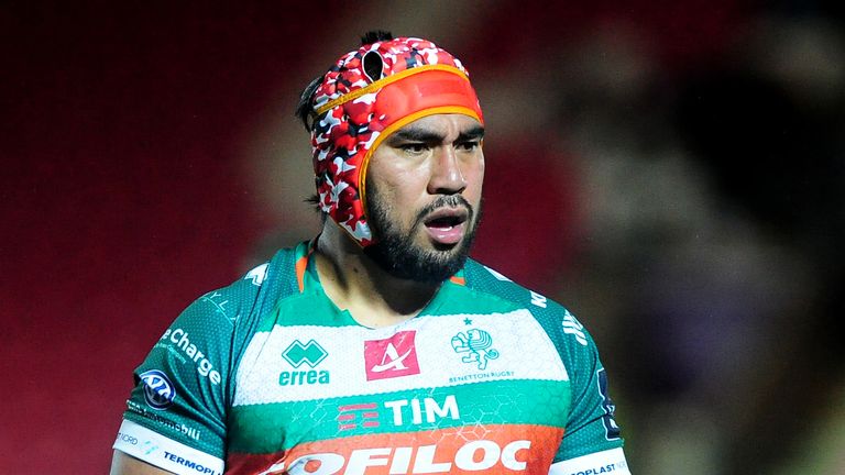 LLANELLI, WALES - NOVEMBER 09: Epalahame Faiva of Benetton Treviso during the Guinness Pro14 Round 6 match between the Scarlets and Benetton Rugby at the Parc Y Scarlets on November 09, 2019 in Llanelli, Wales. (Photo by Athena Pictures/Getty Images)