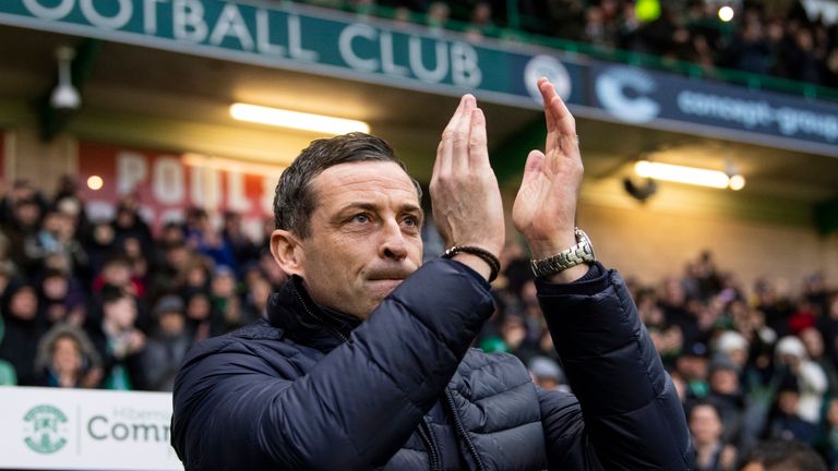 Hibs manager Jack Ross during the Ladbrokes Premiership match between Hibernian and Motherwell at Easter Road