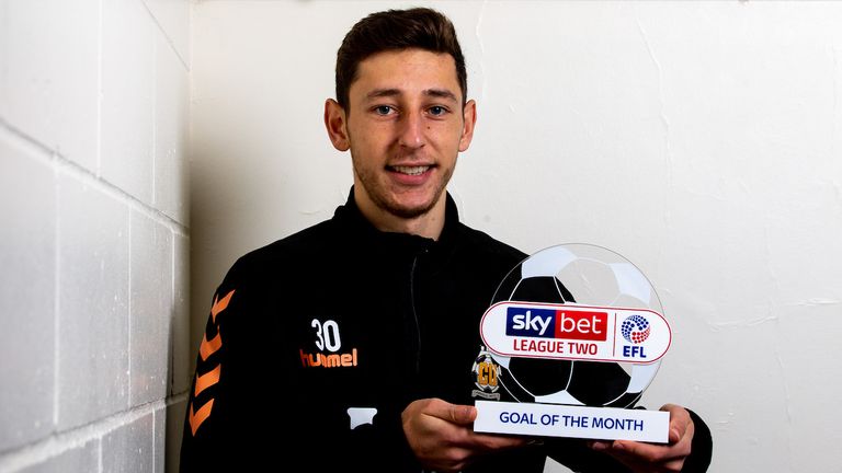 Jack Roles of Cambridge United wins the Sky Bet League Two Goal of the Month award - Mandatory by-line: Robbie Stephenson/JMP - 14/11/2019 - FOOTBALL - Clare College Sports Ground - Cambridge, England - Sky Bet Goal of the Month Award