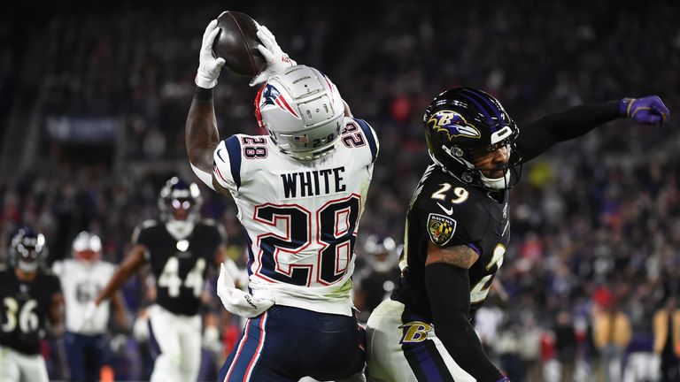 James White's touchdown was a rare bright spot for the Patriots who were playing catch-up throughout