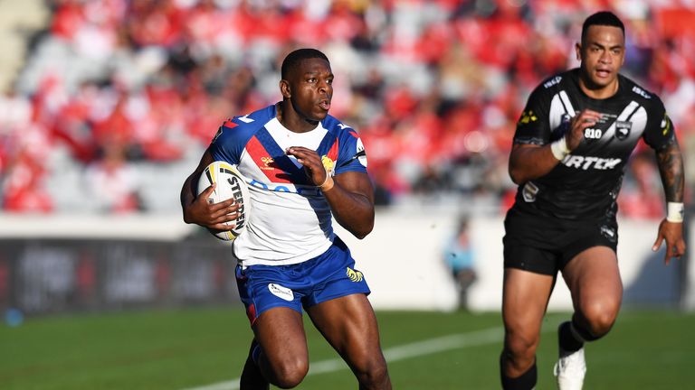 Jermaine McGillvary.
New Zealand Kiwis v Great Britain Lions.
Oceania Cup International Rugby League, Eden Park, Auckland, New Zealand. Saturday 2 November 2019. © Photo: Andrew Cornaga / www.photosport.nz /SWpix.com