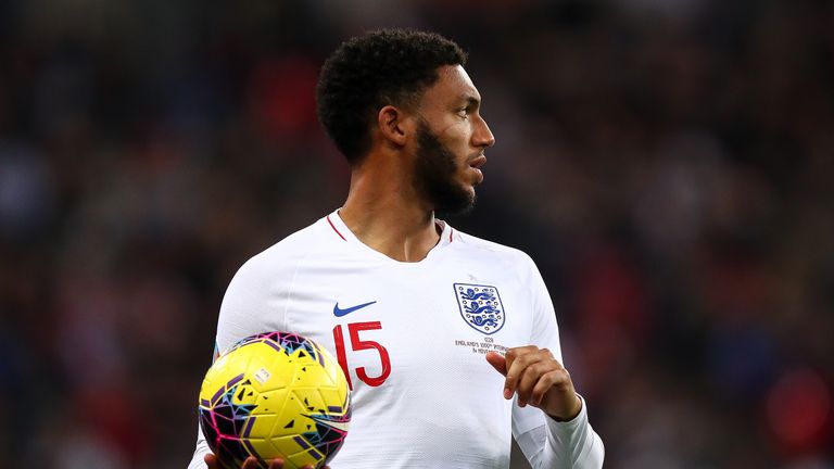 Joe Gomez during England&#39;s 7-0 win over Montenegro at Wembley