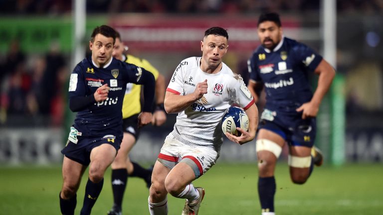 John Cooney of Ulster Rugby breaks away against Clermont Auvergne 