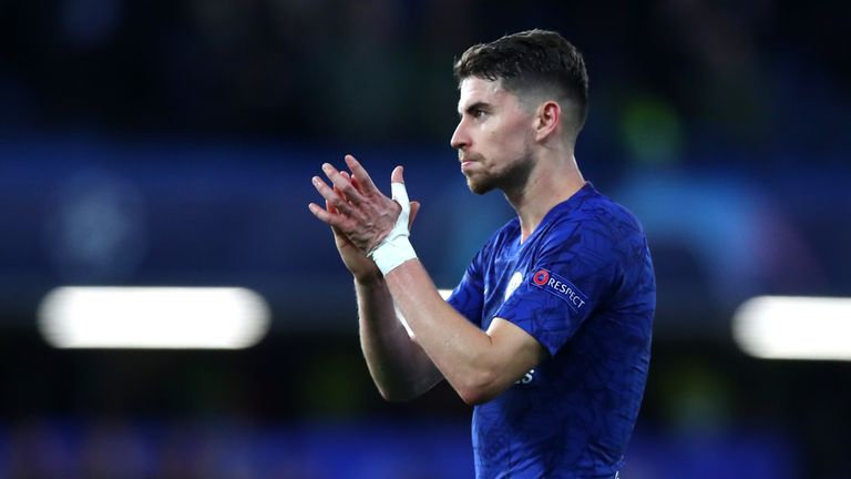 Star man: Jorginho scored two and made the most passes of any player on the pitch