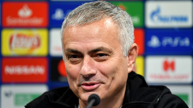 Jose Mourinho, Manager of Manchester United speaks to the media during the Manchester United Press Conference at Estadio Mestalla on December 11, 2018 in Valencia, Spain.