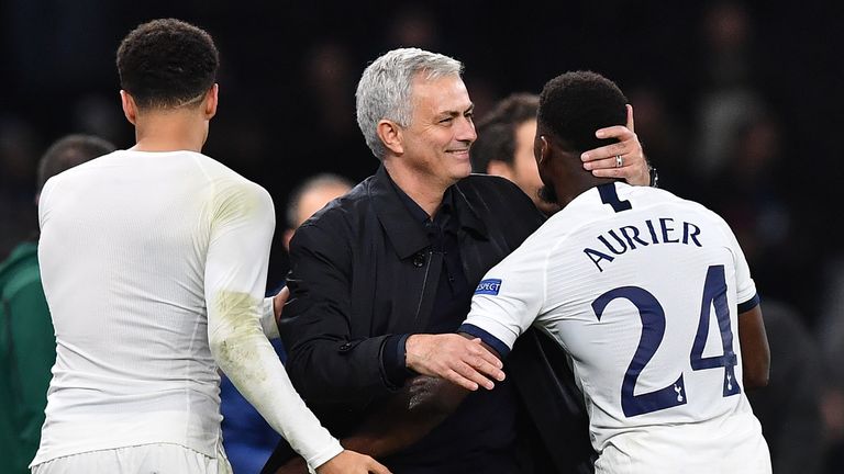 Jose Mourinho congratulates Serge Aurier