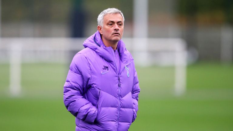 Jose Mourinho during Tottenham first team training on November 25, 2019