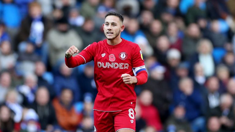 Bristol City's Josh Brownhill celebrates after scoring against Cardiff