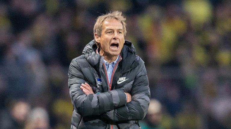 Jurgen Klinsmann lost his first game as Hertha Berlin manager