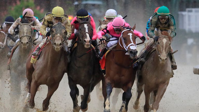 Code Of Honor (R) was involved in the messy finish to the 2019 Kentucky Derby and was eventually promoted to second