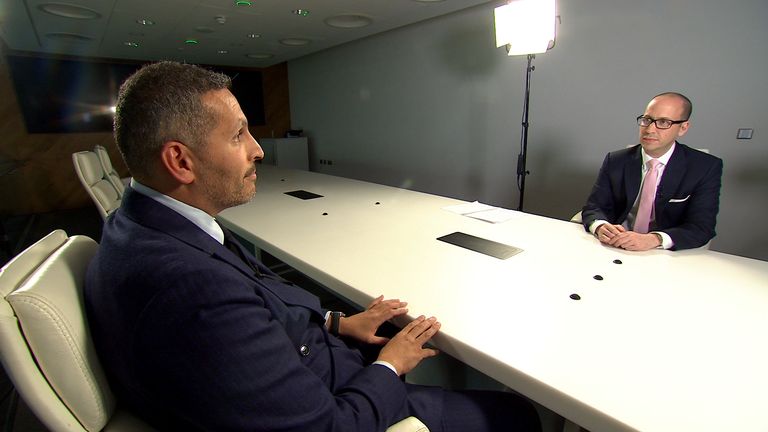 Manchester City&#39;s Khaldoon Al Mubarak in his exclusive interview with Sky Sports&#39; Adam Craig