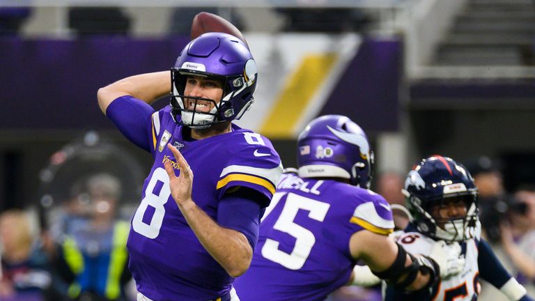 MINNEAPOLIS, MN - NOVEMBER 17: Kirk Cousins #8 of the Minnesota Vikings passes the ball in the first quarter of the game against the Denver Broncos at U.S. Bank Stadium on November 17, 2019 in Minneapolis, Minnesota. (Photo by Stephen Maturen/Getty Images) ***Local Caption*** Kirk Cousins