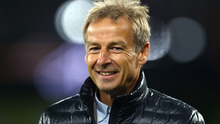 DORTMUND, GERMANY - OCTOBER 09: Former Germany manager Jurgen Klinsmann looks on prior to the International Friendly match between Germany and Argentina at Signal Iduna Park on October 09, 2019 in Dortmund, Germany. (Photo by Lars Baron/Bongarts/Getty Images)