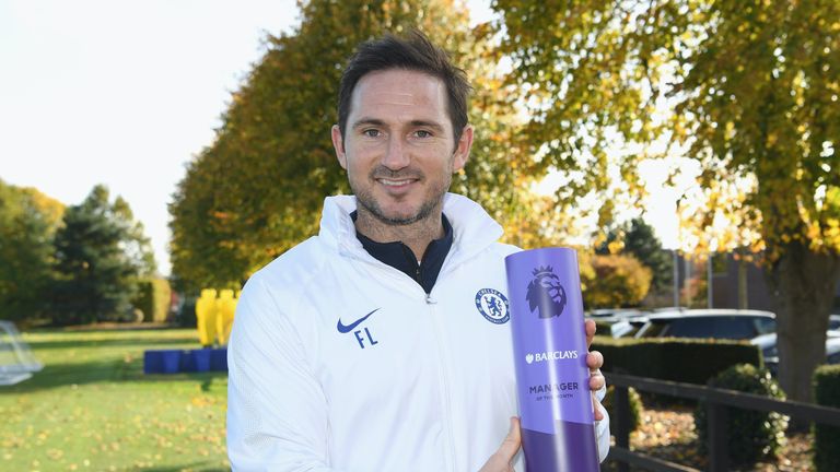 Image result for frank lampard wins manager of the month